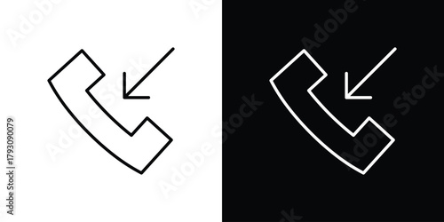 Incoming Call icon outline and linear vector. outline icon and illustration
