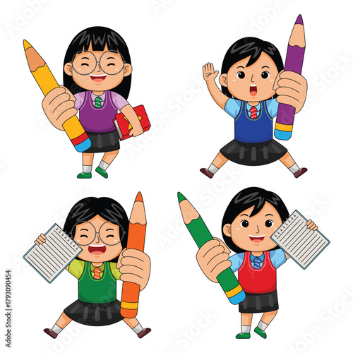 kids back to school vector illustration