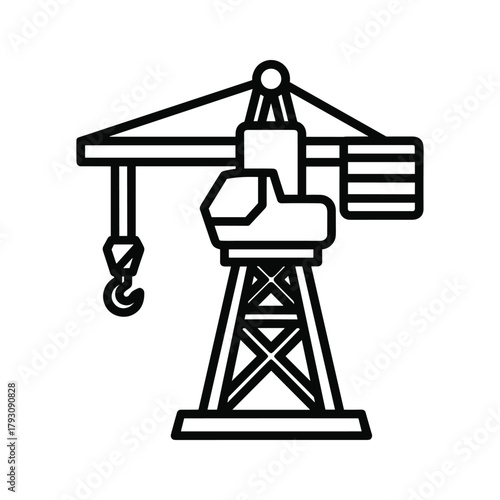 Outline icon of a construction crane