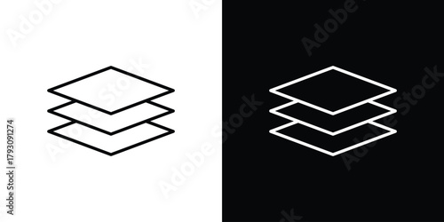 Layers icon outline and linear vector. outline icon and illustration