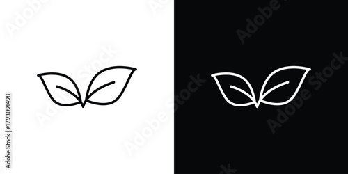 Leaf icon outline and linear vector. outline icon and illustration