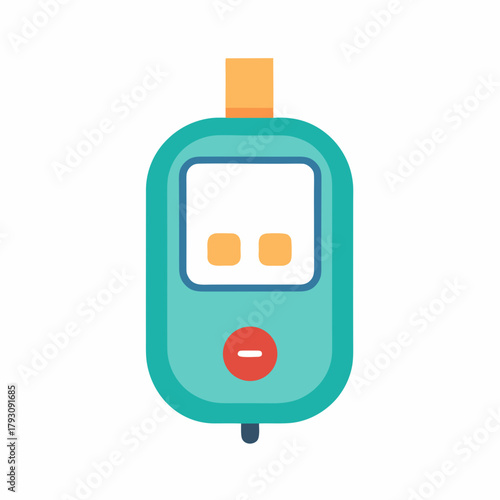 Flat design glucose meter device isolated on white background