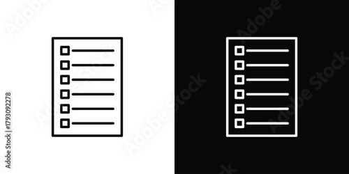 List icon outline and linear vector. outline icon and illustration