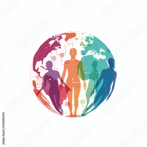 “One World Many Cultures Vector Illustration”