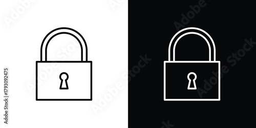 Lock icon outline and linear vector. outline icon and illustration
