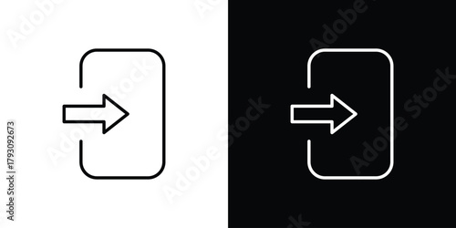 Log out icon outline and linear vector. outline icon and illustration