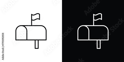 Mailbox icon outline and linear vector. outline icon and illustration