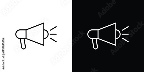 Megaphone icon outline and linear vector. outline icon and illustration