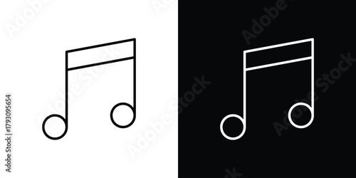 Music icon outline and linear vector. outline icon and illustration