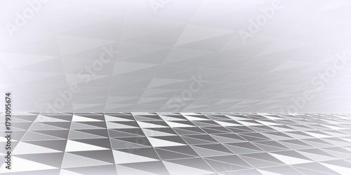 perspective gray color Abstract background.White triangle geometric pattern background, Geometric background made of triangles, Abstract geometric background. Vector 3d illustration