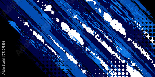 Vector Blue Abstract Background with Sportly Style and Grunge Effect. Brush Stroke Illustration Vector, Poster. Scratch Texture Elements For Design Template