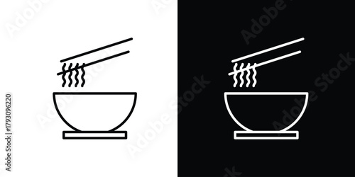 Noodles icon outline and linear vector. outline icon and illustration