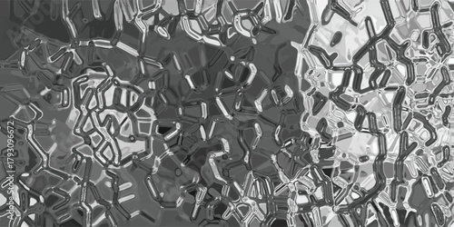 Abstract Monochromatic Digital Art Depicting a Complex Network of Interconnected Geometric Shapes with Sharp Edges and Varying Shades of Gray