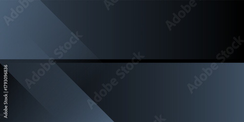 Modern black blue abstract background. Minimal. Color gradient. Dark. Web banner. Geometric shape. 3d effect. Lines stripes triangles.