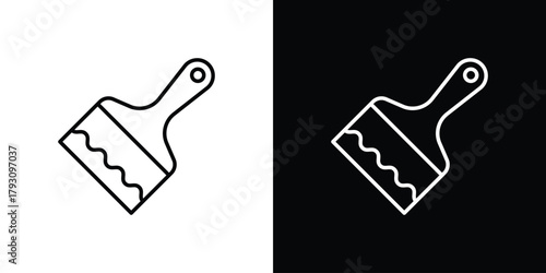 Paint brush icon outline and linear vector. outline icon and illustration