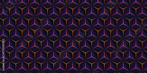 Vibrant abstract geometric pattern with cmyk color palette and helvetica font accents