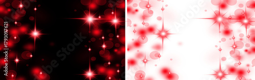 Sparkling red lights and bokeh creating abstract festive scene