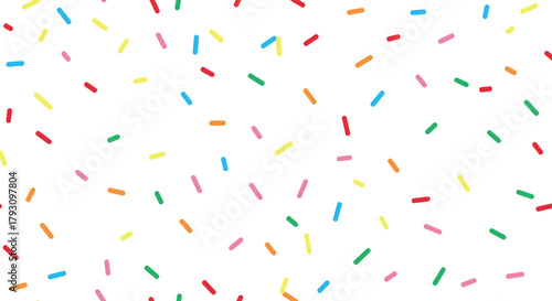 Sprinkles Scattered with White Background, Colorful Seamless Candies Pattern