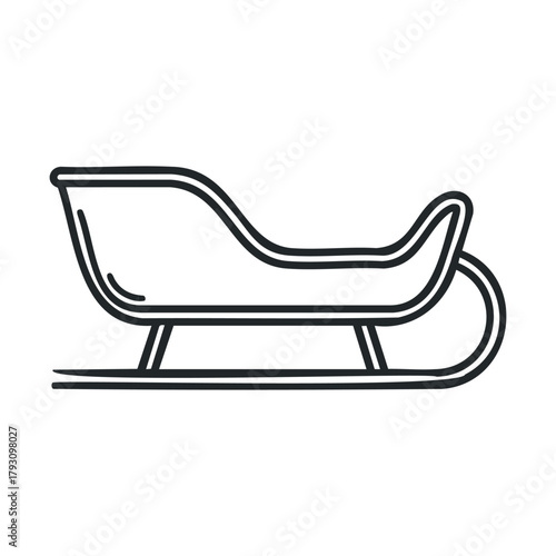 Sleigh design for winter holidays and seasonal celebrations.Vector 