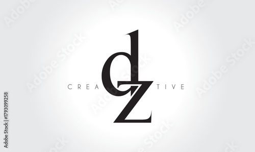 DZ Creative Elegant Serif Monogram Logo – Luxury Lowercase Typographic Lettermark for Modern Branding