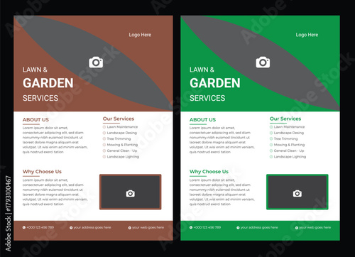 Multipurpose Lawn Care and Gardening Design Template, Perfect for Flyers, Posters, Brochures, Banners, Carousels, and Business Promotions, ... lawn care flyer design template. landscaping and gardenin