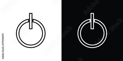 Power icon outline and linear vector. outline icon and illustration