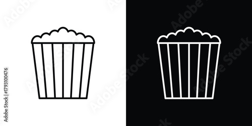 Popcorn icon outline and linear vector. outline icon and illustration