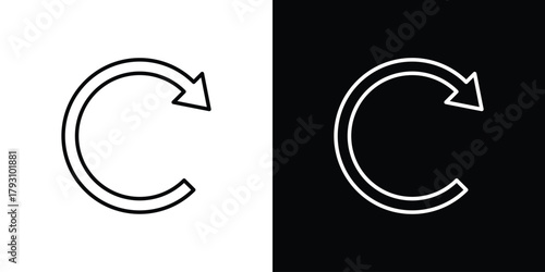 Refresh icon outline and linear vector. outline icon and illustration