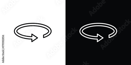 Rotate right icon outline and linear vector. outline icon and illustration