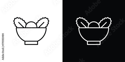 Salad icon outline and linear vector. outline icon and illustration