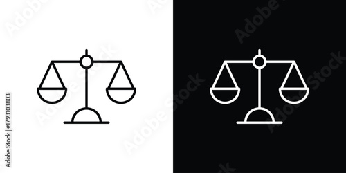 Scale icon outline and linear vector. outline icon and illustration