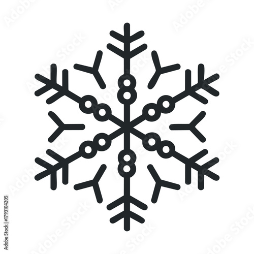Unique snowflake design for winter decoration and festive themes.Vector 