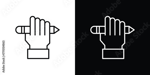 Self expression icon outline and linear vector. outline icon and illustration