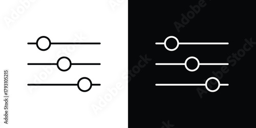 Settings sliders icon outline and linear vector. outline icon and illustration