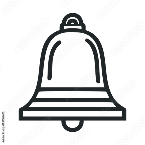 Simple bell design for decoration and announcement purposes.Vector  Black and white line art