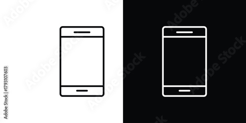 Smartphone icon outline and linear vector. outline icon and illustration