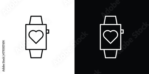 Smartwatch icon outline and linear vector. outline icon and illustration