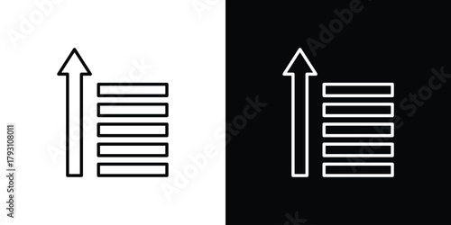 Sort amount up icon outline and linear vector. outline icon and illustration