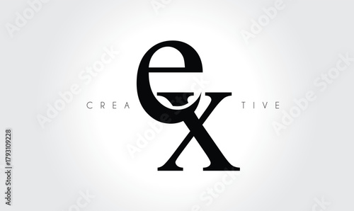 EX Creative Elegant Serif Monogram Logo – Luxury Lowercase Typographic Lettermark for Modern Branding