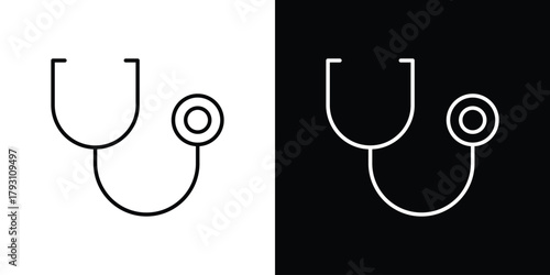 Stethoscope icon outline and linear vector. outline icon and illustration