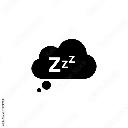 Sleep Symbol Comic Speech Bubble – Black and White “Zzz” Toon Style Night Rest Icon

