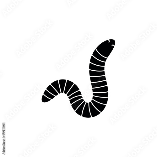 Earthworm Icon Silhouette Vector