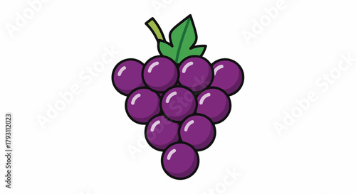 Cartoon Purple Grapes Clipart - Sweet and Juicy Fruit Illustration