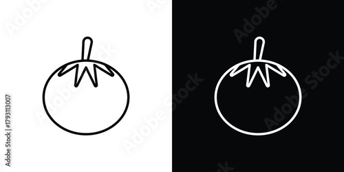 Tomato icon outline and linear vector. outline icon and illustration