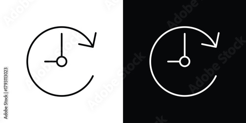 Time forward icon outline and linear vector. outline icon and illustration