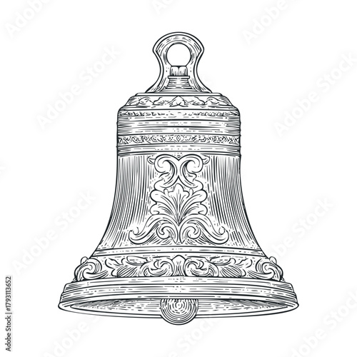 Decorative bell design for vintage style and home decor ideas.Vector hand draw