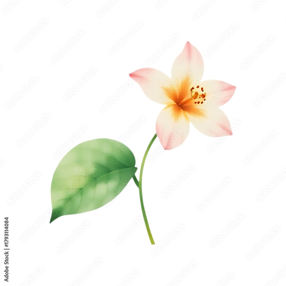 Obraz premium Pink lily flower, a beautiful pink blossom isolated on a white background, perfect for a spring bouquet