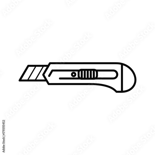 Black outline icon of a utility knife