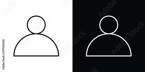 User icon outline and linear vector. outline icon and illustration