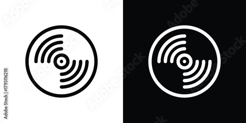 Vinyl icon outline and linear vector. outline icon and illustration
